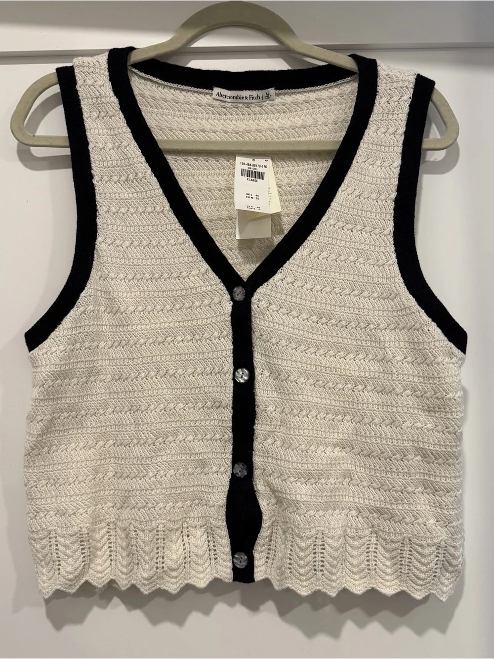 Abercrombie & Fitch Women's Crochet-Style Sweater Vest XL NWT - Picture 7 of 8